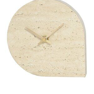 New AYTM Stilla Clock in Travertine marble ivory modern art deco wall clock